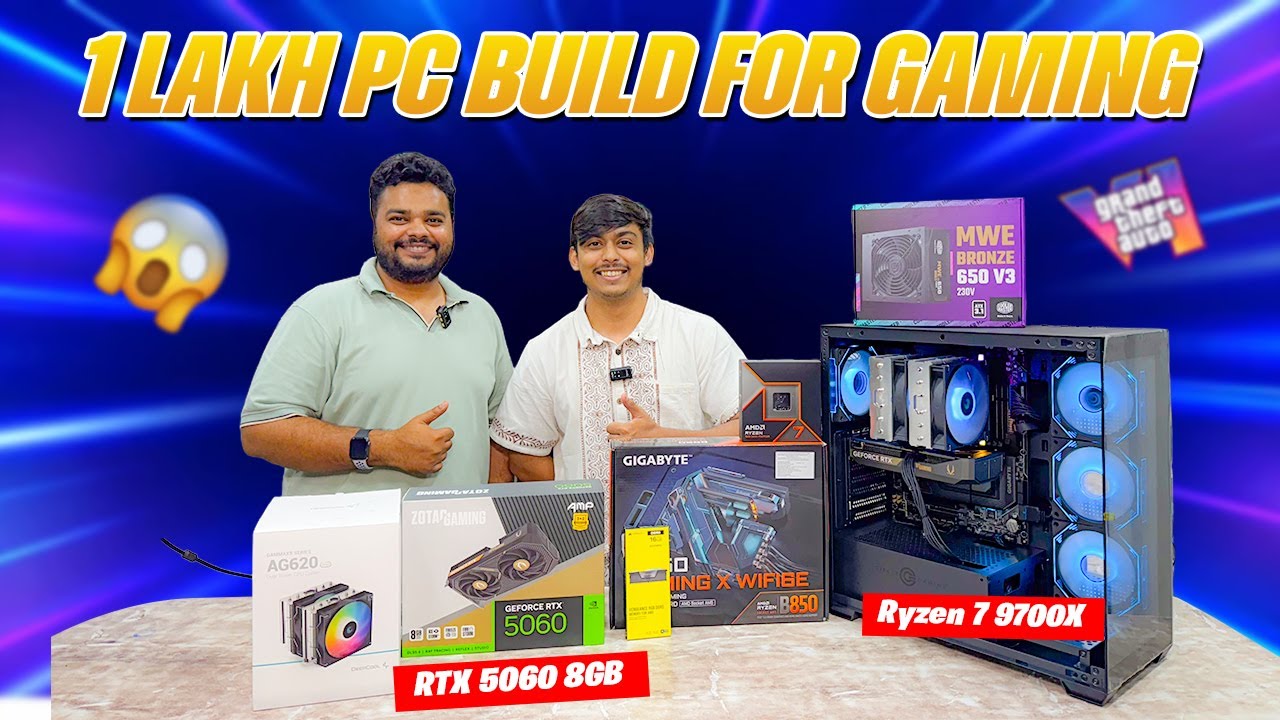 1 Lakh PC Build For Gaming and Editing | Ryzen 7 9700X | RTX 5060 8GB