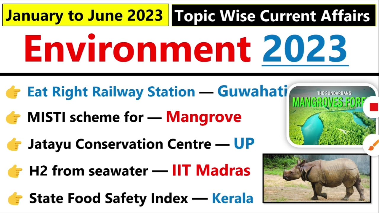 Environment Current affairs 2023 | Jan to June 2023 Current Affairs | Environment & Ecology CA 2023