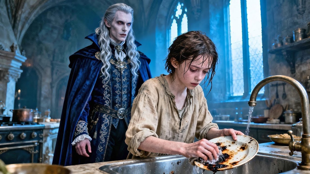 Le Roi Vampire surprend la fille de sa domestique lavant la vaisselle à 3h. Son secret révélé.