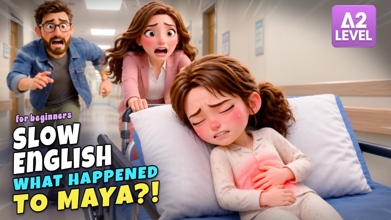 Maya Suddenly Had A Stomachache... What Happened?! | Slow English Listening Story (A2 Level)