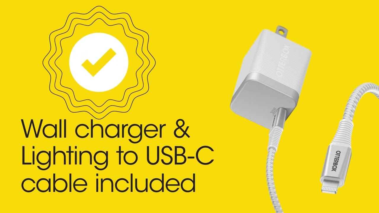 USB-C Wall Charger Kit - 30W GaN Wall Kit Lightning to USB-C Cable