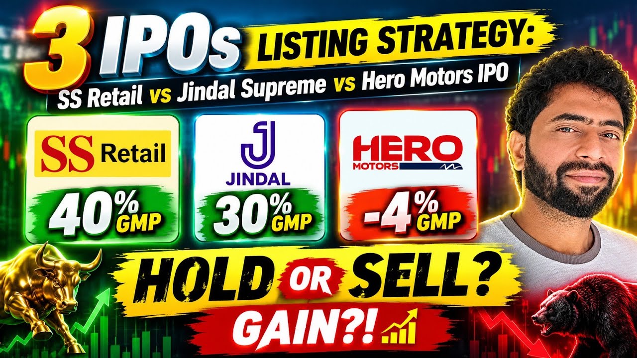 3 IPOs Listing Strategy: SS Retail vs Jindal Supreme vs Hero Motors IPO Hold or Sell? Gain?