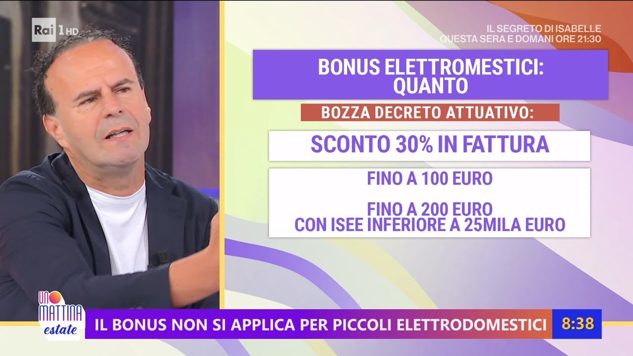 Bonus elettrodomestici e libri - Unomattina estate 26/08/2025