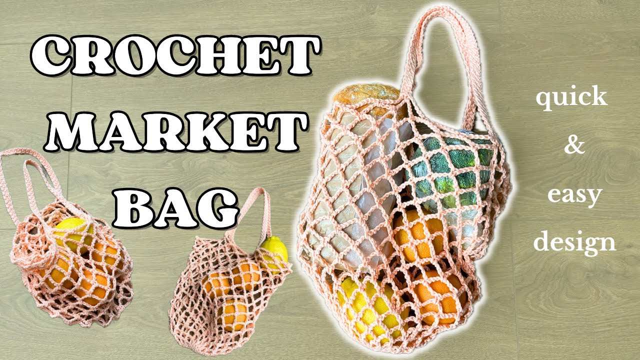how to crochet quick and easy market bag | net bag