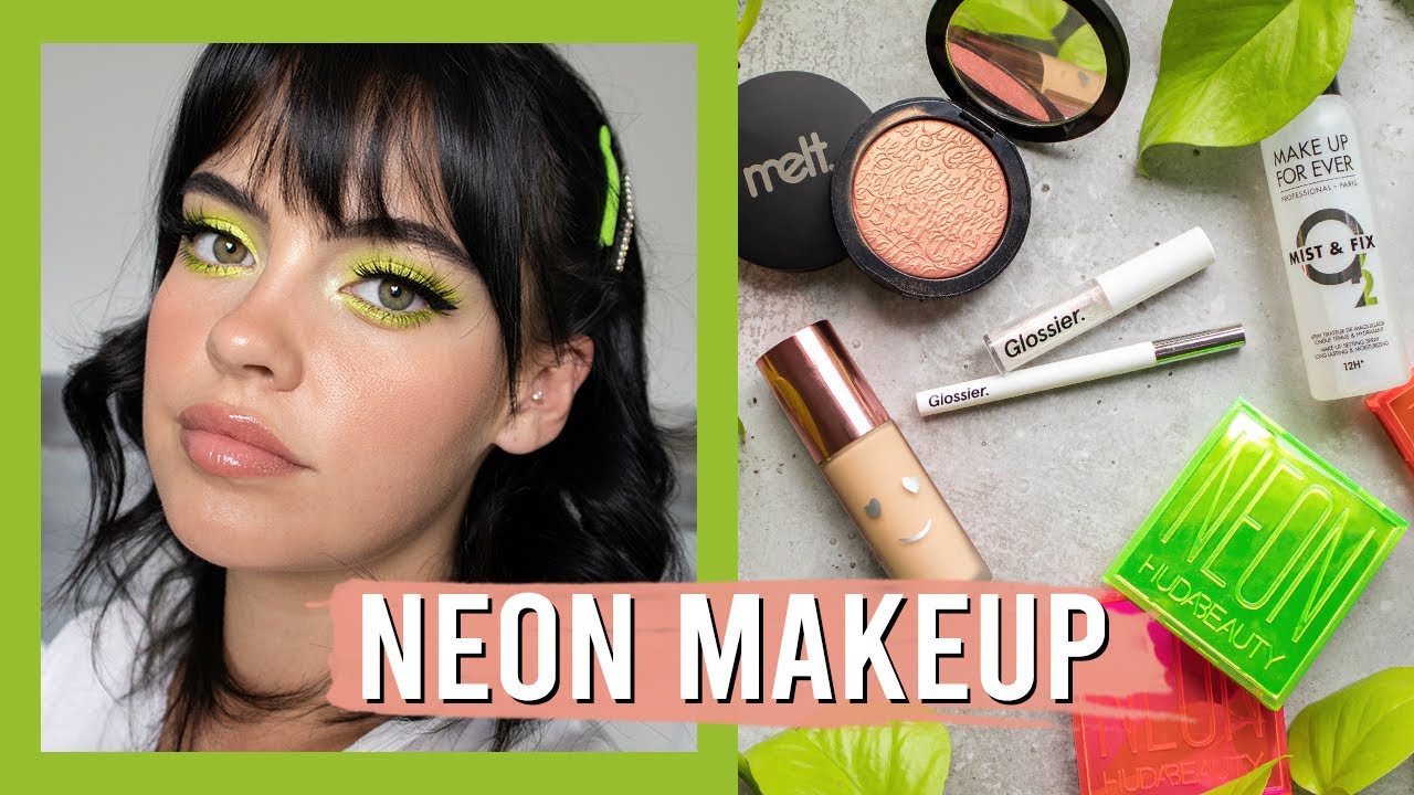 НЕОНОВЫЙ МАКИЯЖ С ИСПОЛЬЗОВАНИЕМ НОВЫХ ПРОДУКТОВ 💚 | Glossier, Melt, Huda&hellip; | Джулия Адамс