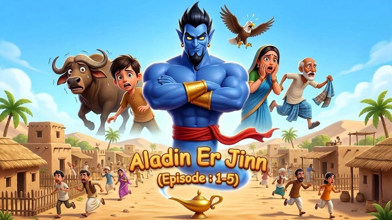 আলাদিনের জিন - Episode ( 1 - 5 ) Compilation - 3D Cartoon Series In Bengali