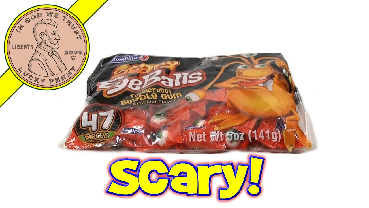 Scary EyeBalls TuttiFrutti Bubble Gum - USA Candy Tasting