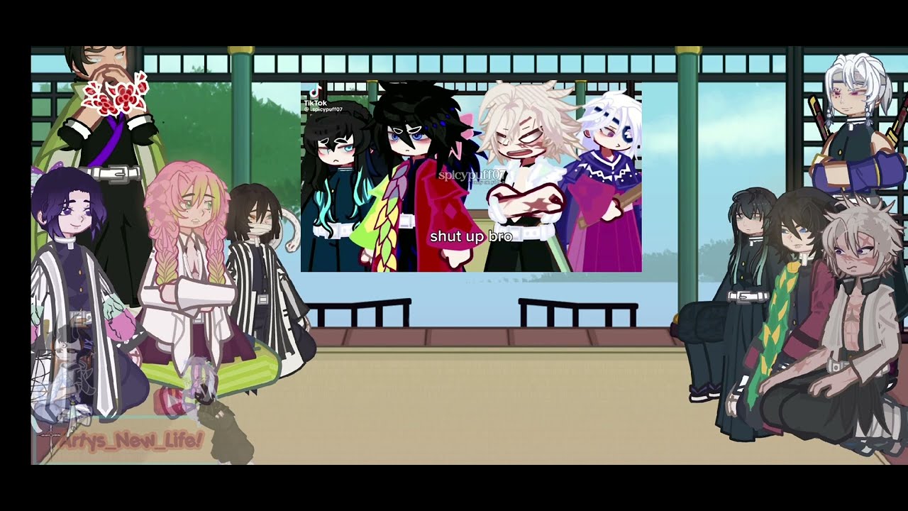 Hashiras reacts to Giyuu as Random gacha TikToks (sanegiyuu) ( Mean Shinobo)