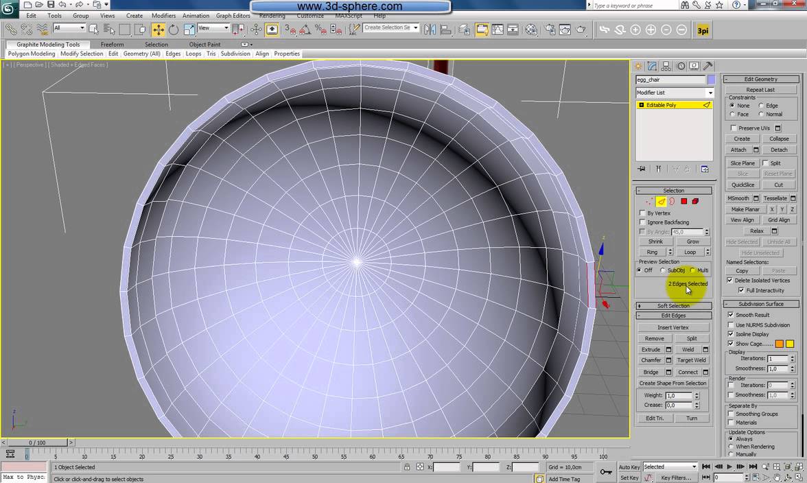 Modelling an egg chair using 3ds Max - Part 1