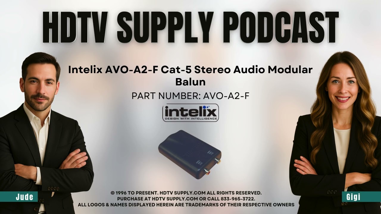 Intelix AVO-A2-F Cat-5 Stereo Audio Modular Balun