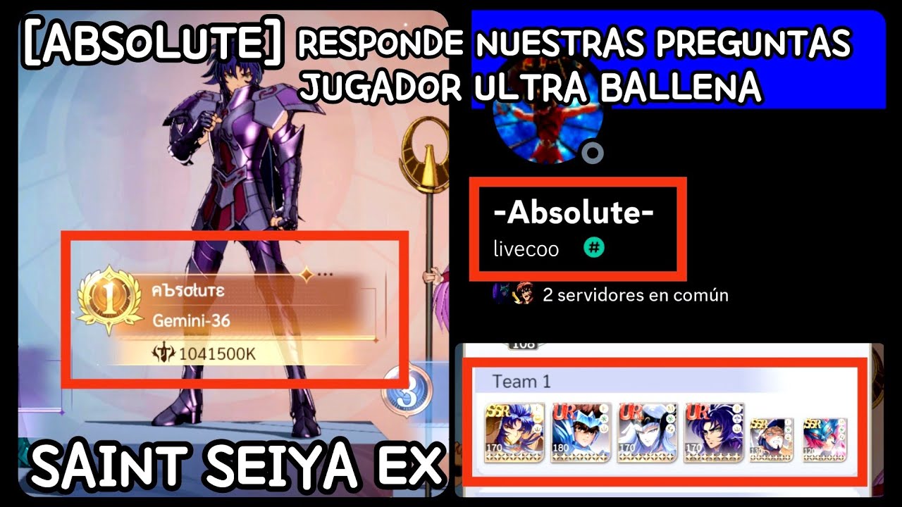 Saint Seiya EX [ ABSOLUTE nos Responde !!!! CUENTA ULTRA BALLENA !!! ]