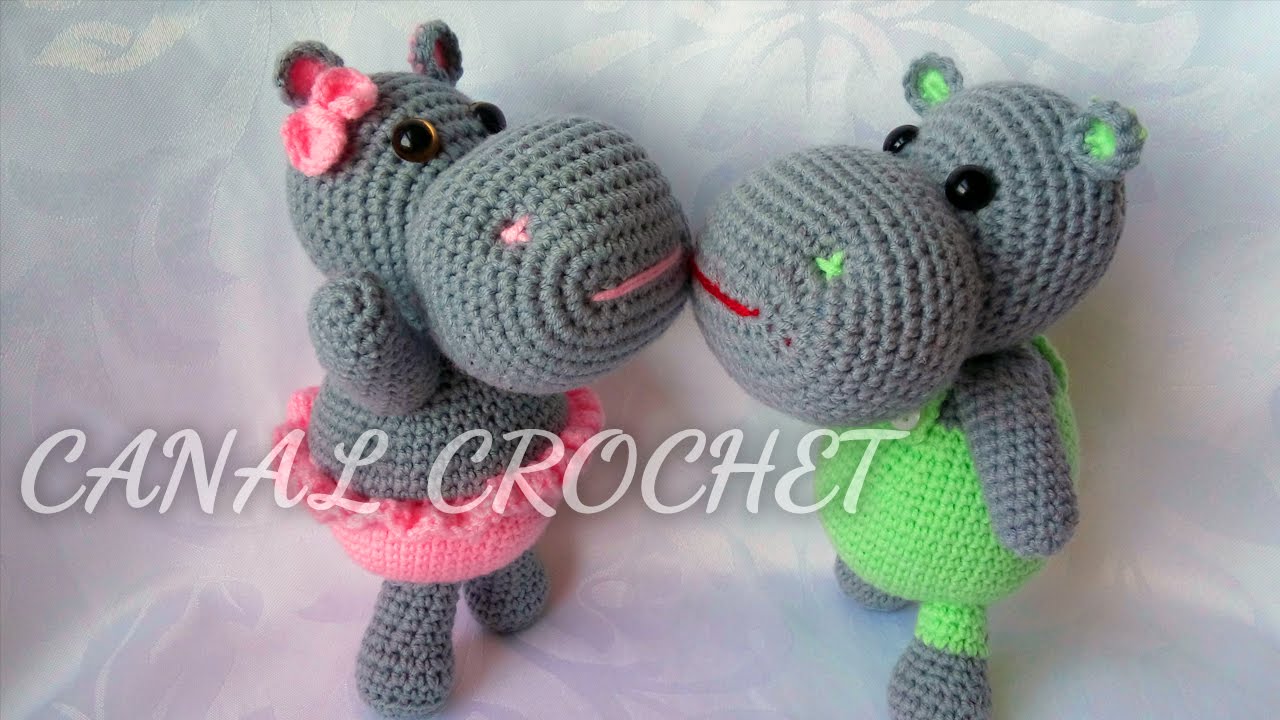 hipopótamo amigurumi tutorial