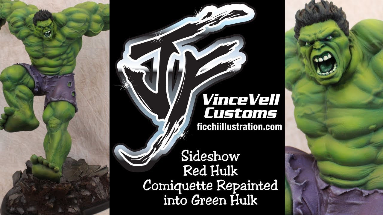 Sideshow Red Hulk Comiquette repainted into Green