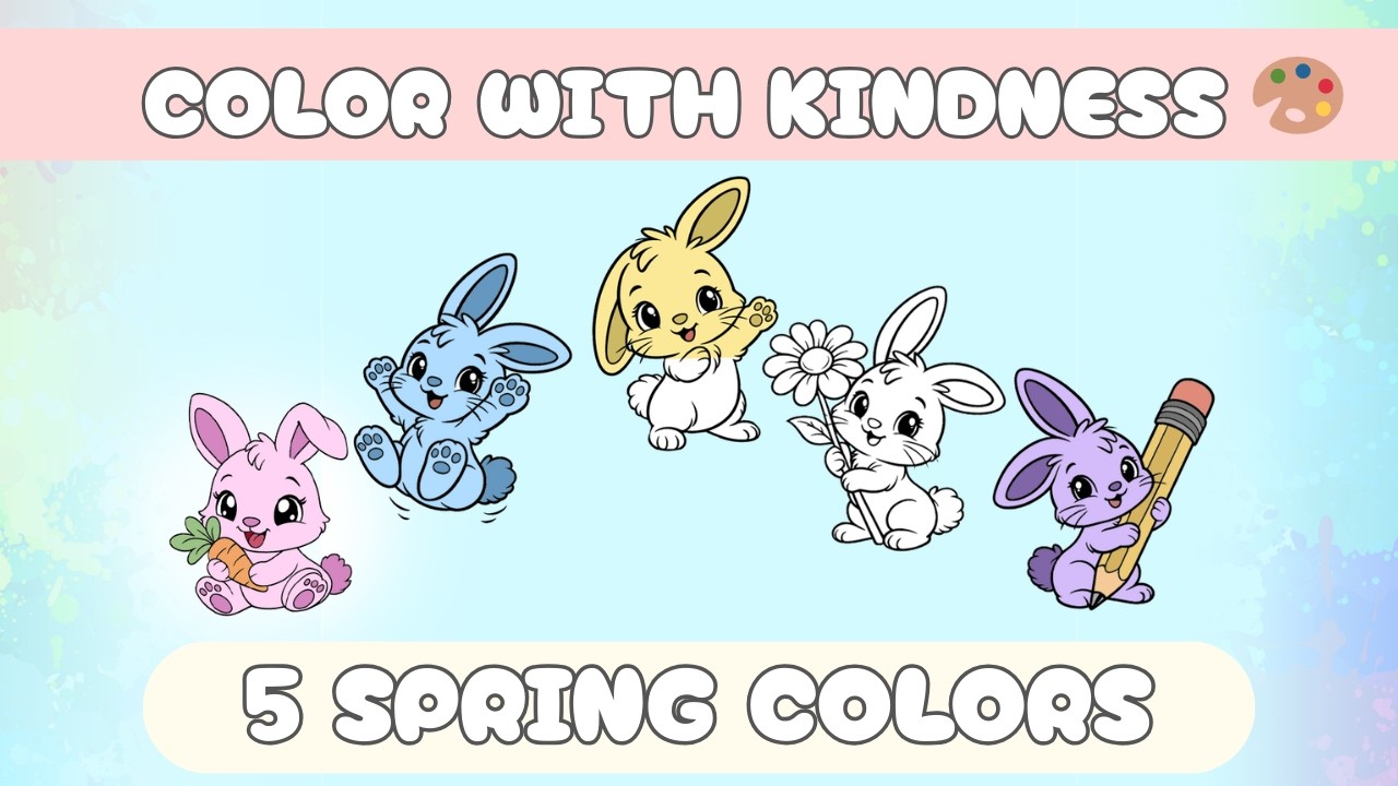 Spring Bunnies Learn Colors | Bunny Coloring for Kids 🐰🎨 | Color With Me