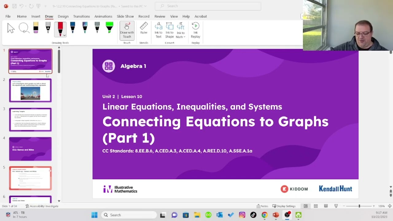 Unit 2 Lesson 10 Connecting Equations to Graphs (Part 1)