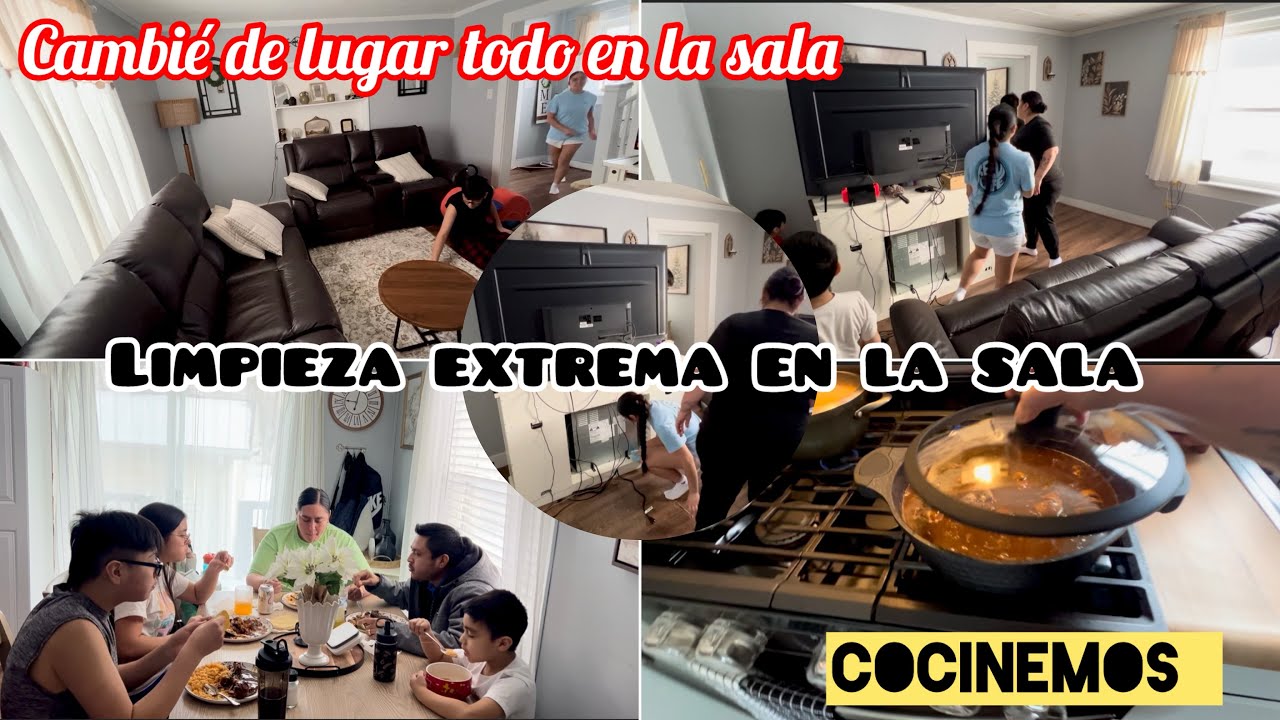 Limpieza extrema en la sala/cambié de lugar todo/cocinemos