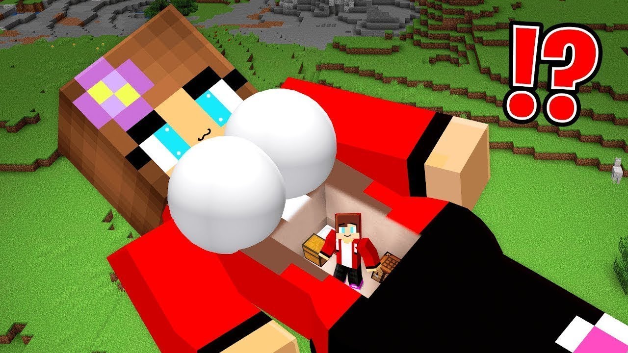 JJ Build House Inside Girl Giant in Minecraft - Maizen