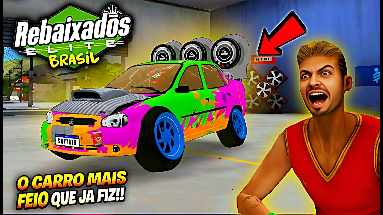 MONTEI UM CARRO TÃO FEIO QUE QUASE DESINSTALEI O REBAIXADOS ELITE BRASIL!!😭🔥