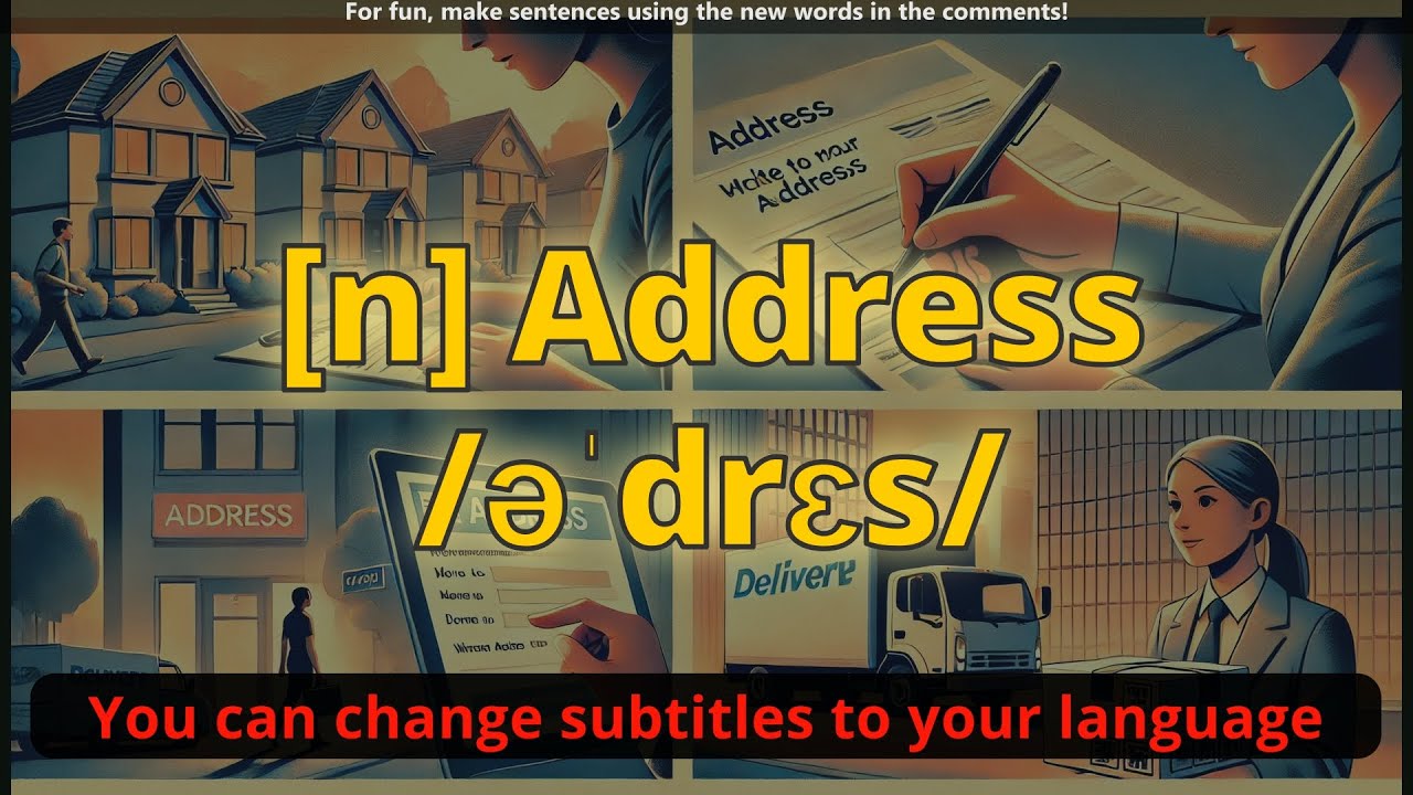 Address meaning with 5 examples (noun)
