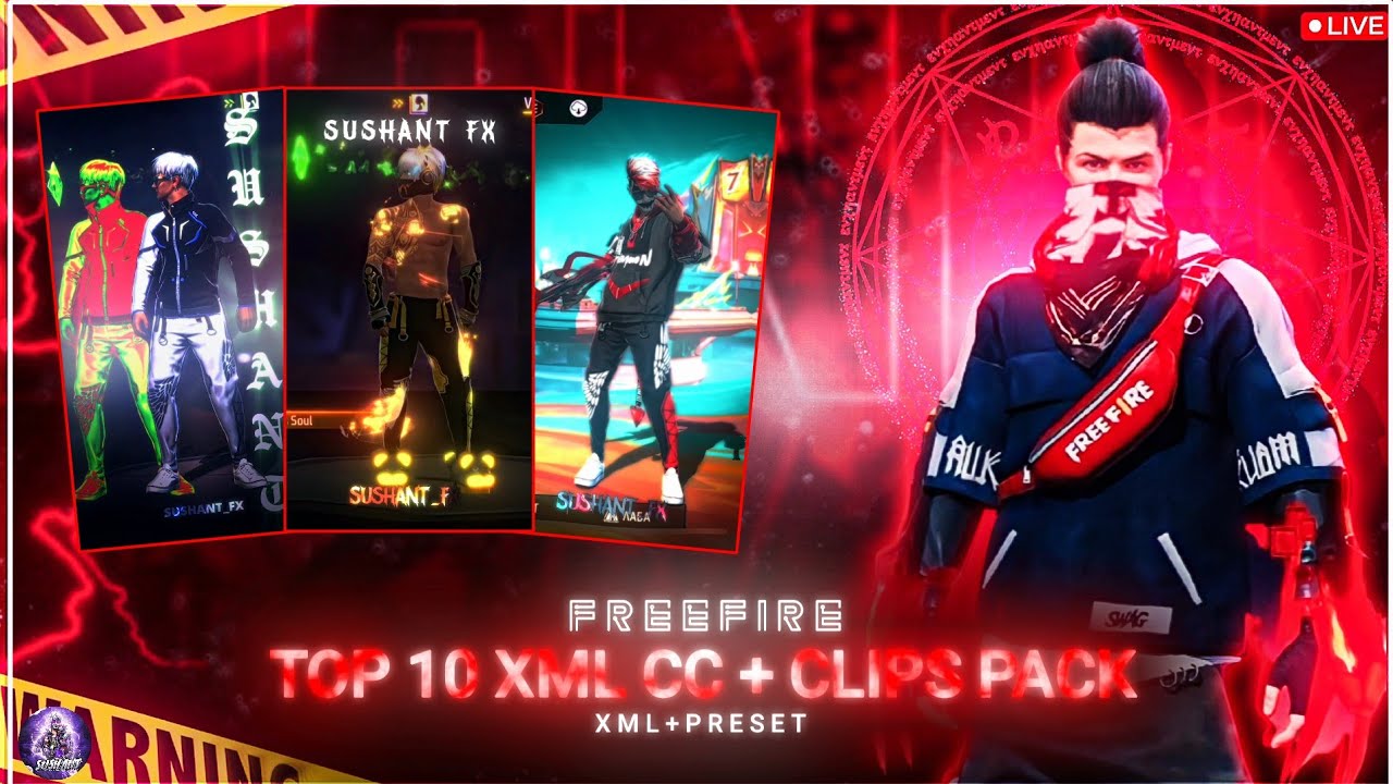 Top 10 Rarest XML CC+ CLIP Pack 🤯‼️New Trends Clip + XML‼️ Free Fire Clips Pack ✨‼️Quality HD Clips🤩