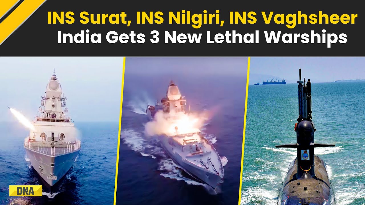 India&rsquo;s Naval Firepower Soars: Three New Warships Added In Fleet - INS Surat, Nilgiri, And Vaghsheer