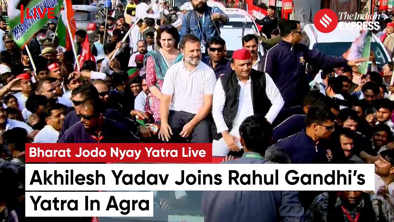 Bharat Jodo Nyay Yatra: Akhilesh Yadav Joins Rahul 's Yatra In Agra, Days After Seat-Share Deal