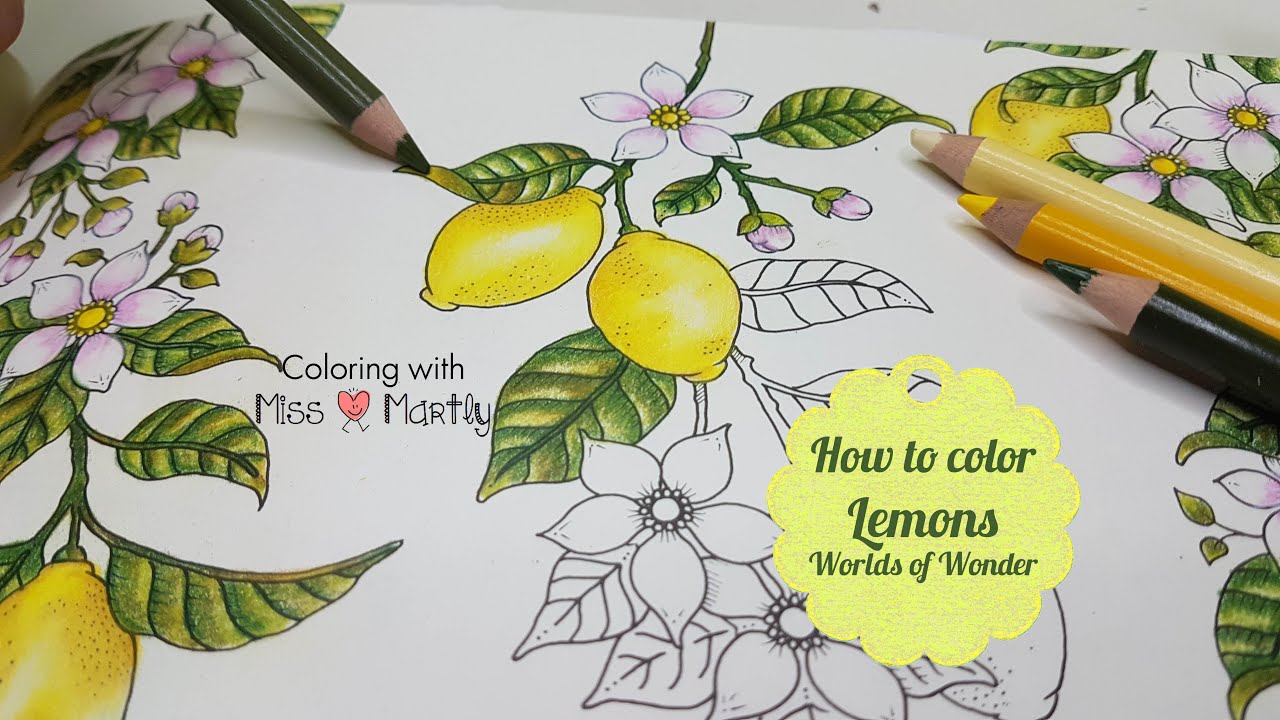 How to color Lemons with colored Pencil | Coloring tutorial | Prismacolor