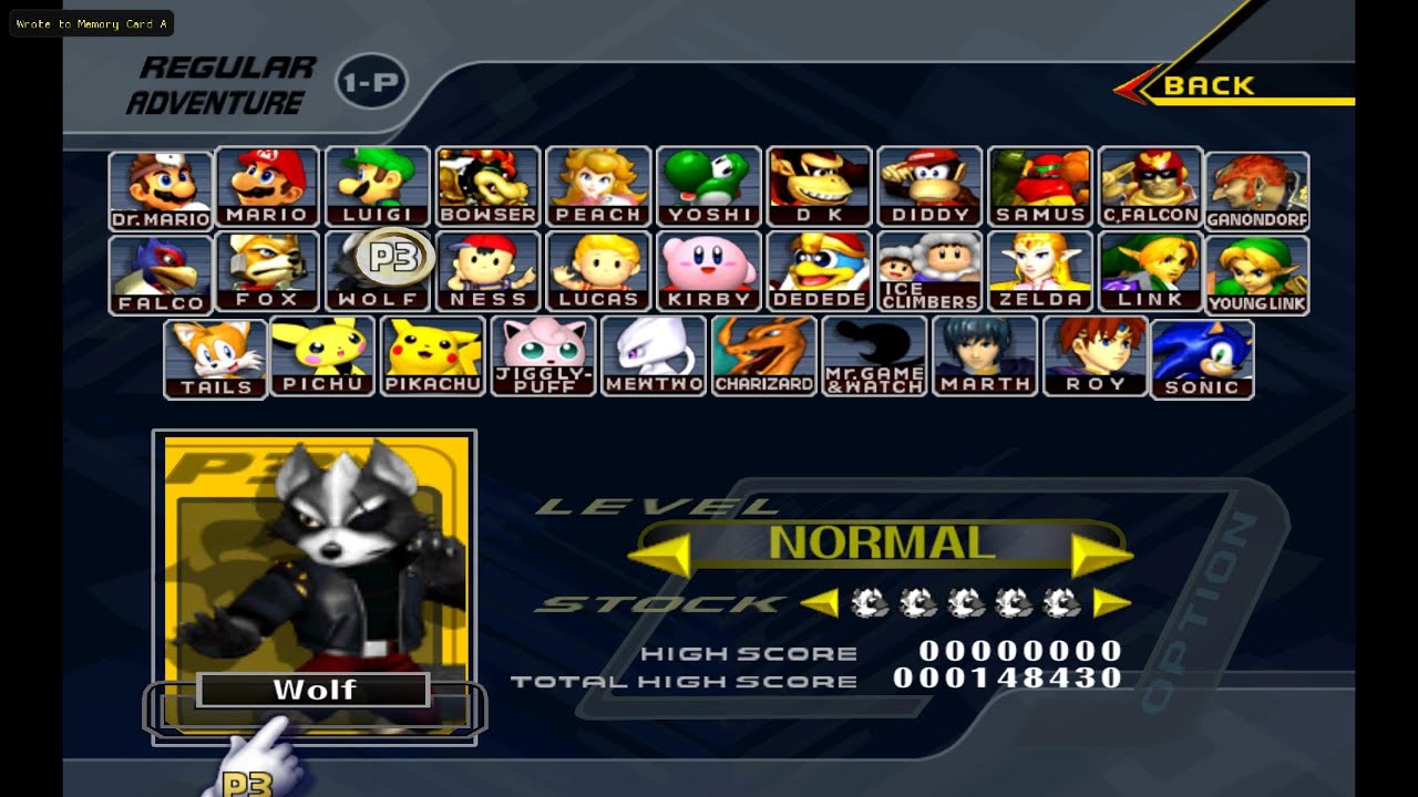 SSBM Akaneia build adventure mode with wolf