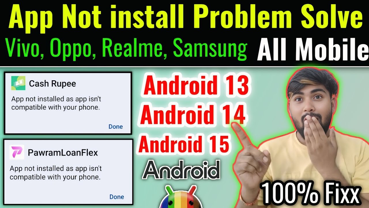 app not installed as app isn't compatible with your phone Problem Fixx | Android 13,14,15 Problem