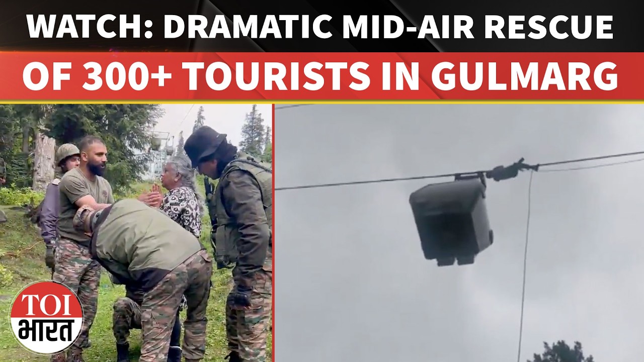 ON CAM: Army, J&K Police, SDRF Rescue 300+ Tourists After Gondola Stops Mid-Air In Kashmir's Gulmarg