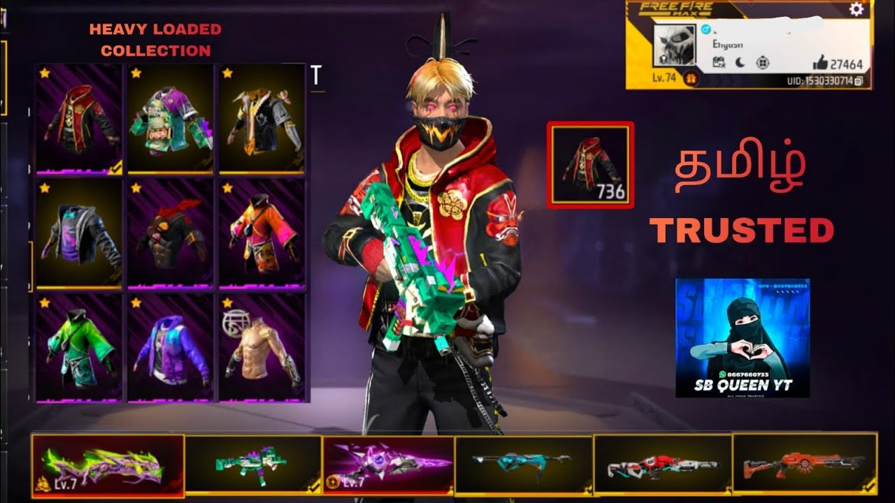 SB QUEEN - !( FREE FIRE ID SELL) 750+ VALUT COLLETION🆔✅TOP CLCN💥#freefire #video #viral #trending 