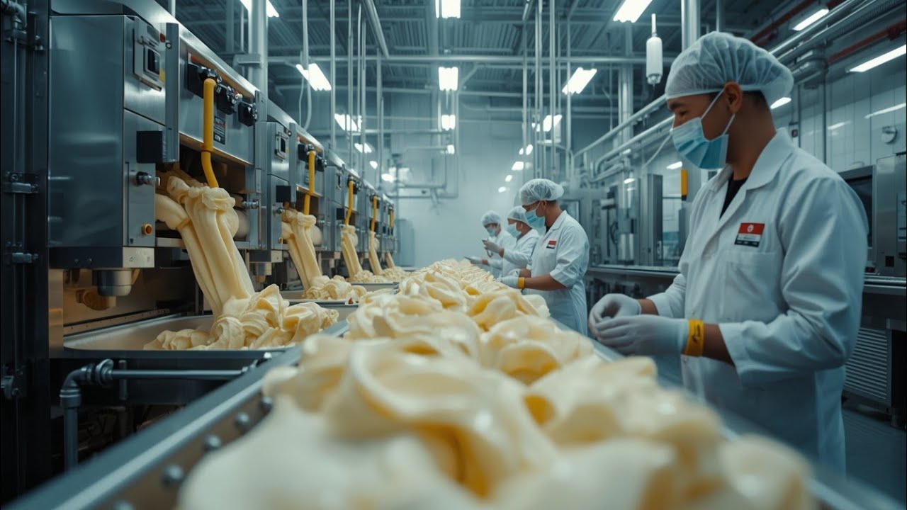 Inside a Real Ice Cream Factory | How Vanilla Ice Cream Is Made Step by Step