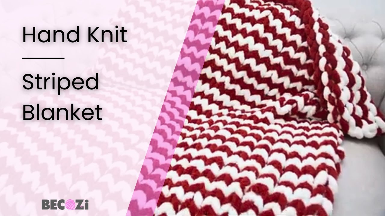HAND KNIT A CHUNKY BLANKET WITH PLUSH CHENILLE