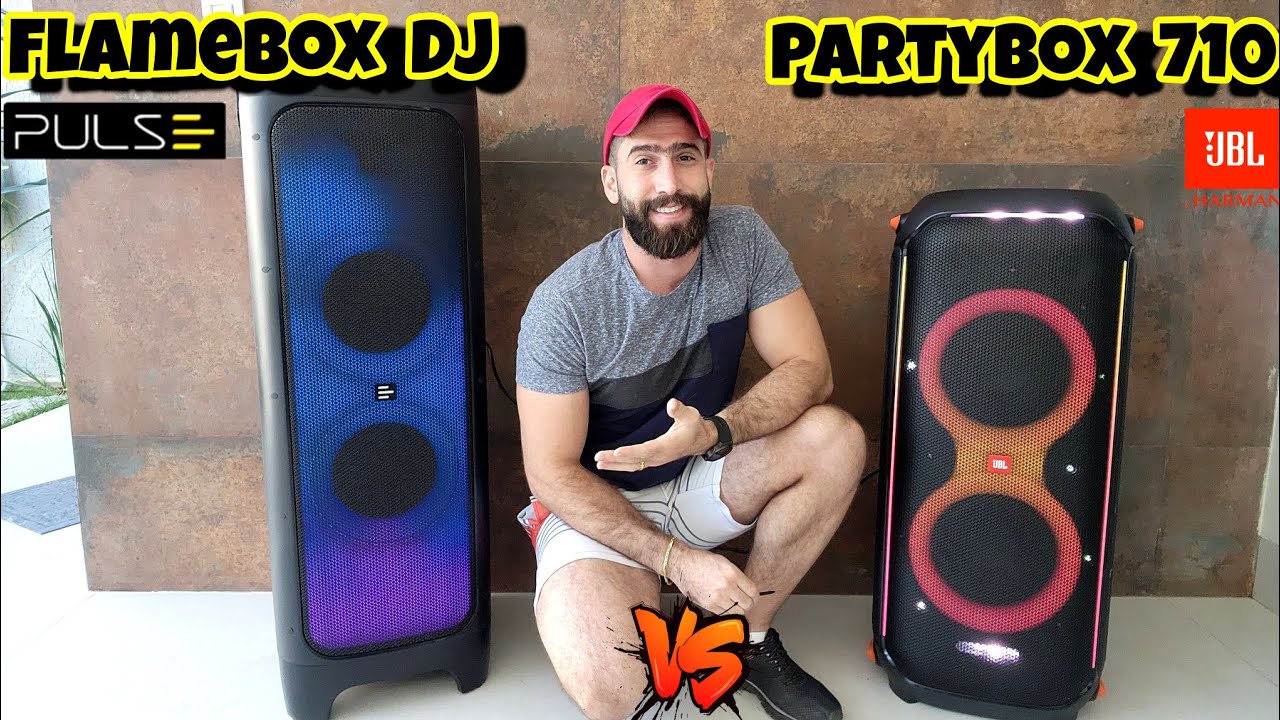 JBL PARTYBOX 710 800W Vs PULSE FLAMEBOX DJ SP512 5000W: Qual é a melhor TORRE DE SOM?