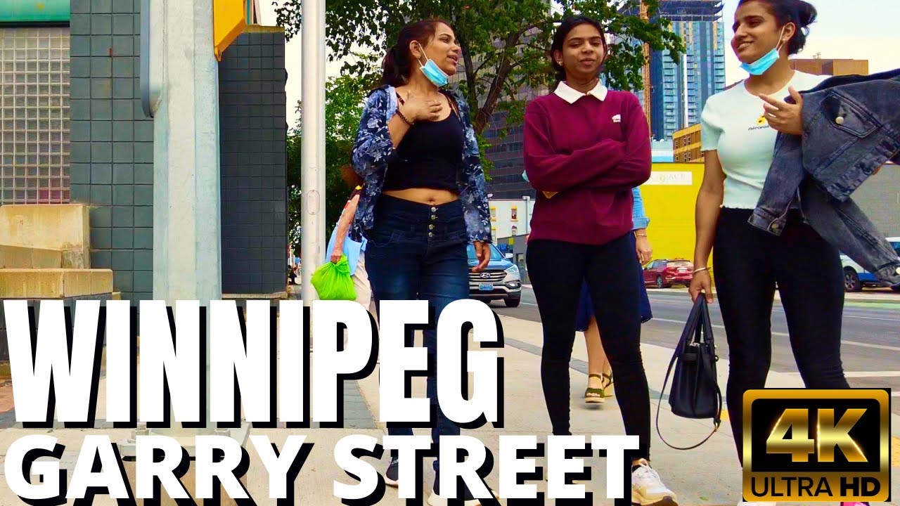 Garry Street | Winnipeg Downtown Manitoba Canada | 4K Walk  video 60fps
