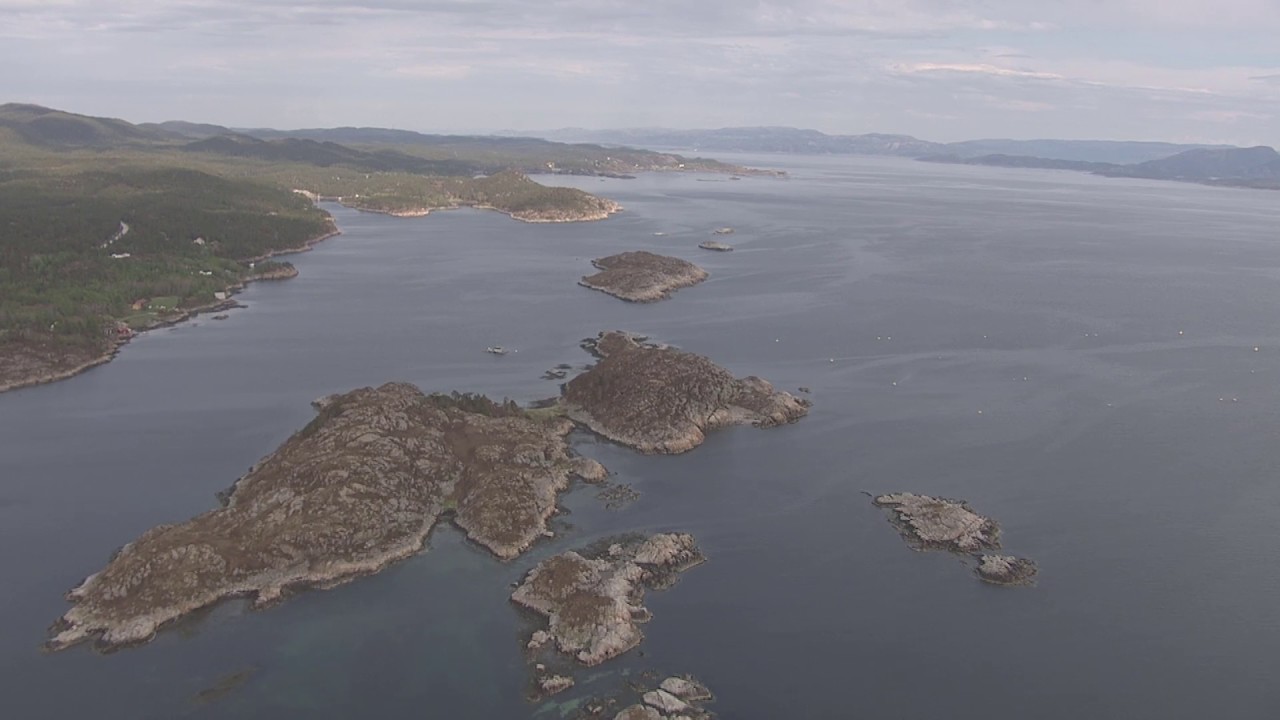 Hitra, Hamnabukta, Jøsnøya, Hitratunnelen, Aunøya - Flying Over Norway