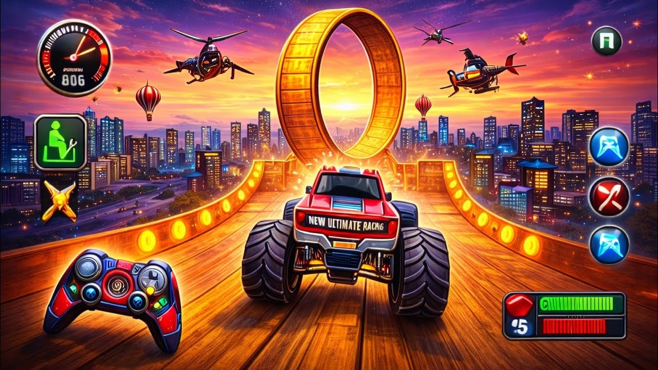 Monster Truck Mega Ramp Jump 🚛🔥