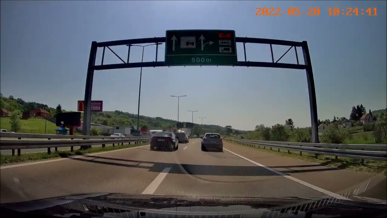 Belgrade - Kragujevac, via Batočina, highway E-75, Driving in Serbia 2023