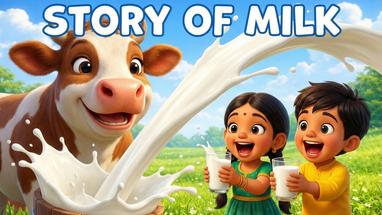 Откуда берется молоко? 🥛 | От фермы до дома | Познавательная история для детей | Видео на телугу ...