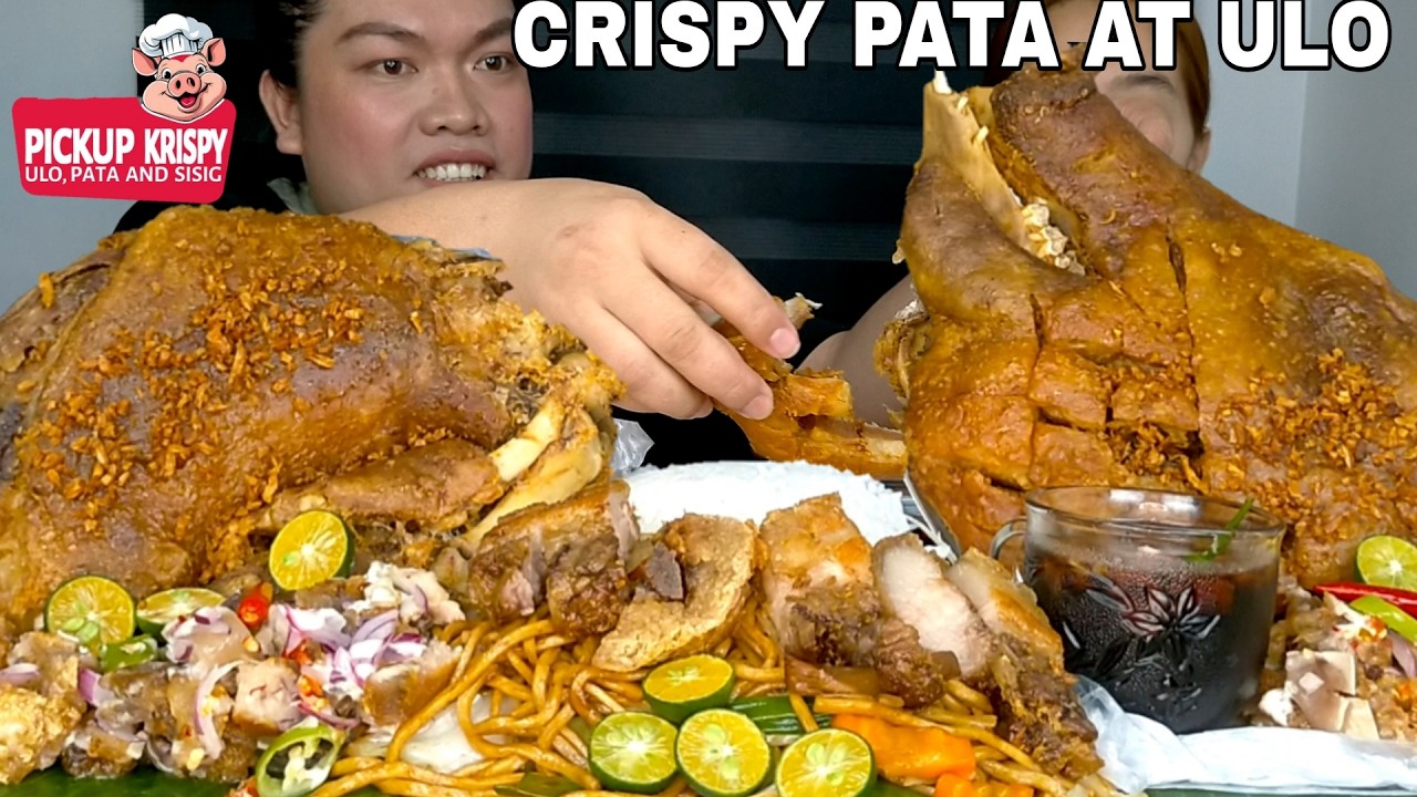 CRISPY PATA ULO SISIG AT PANCIT MUKBANG | PICKUP KRISPY | MUKBANG PHILIPPINES