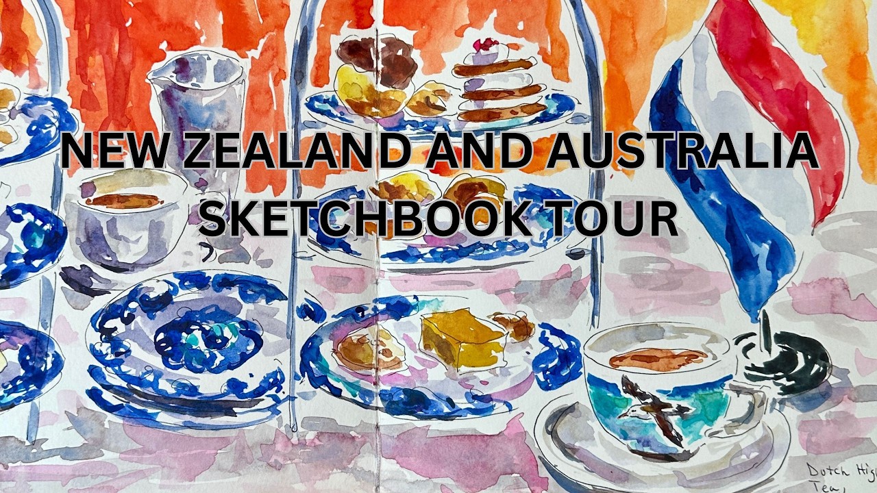 New Zealand And Australia Sketchbook tour #travelsketchbook #travelpainting #sketchbook #urbansketch