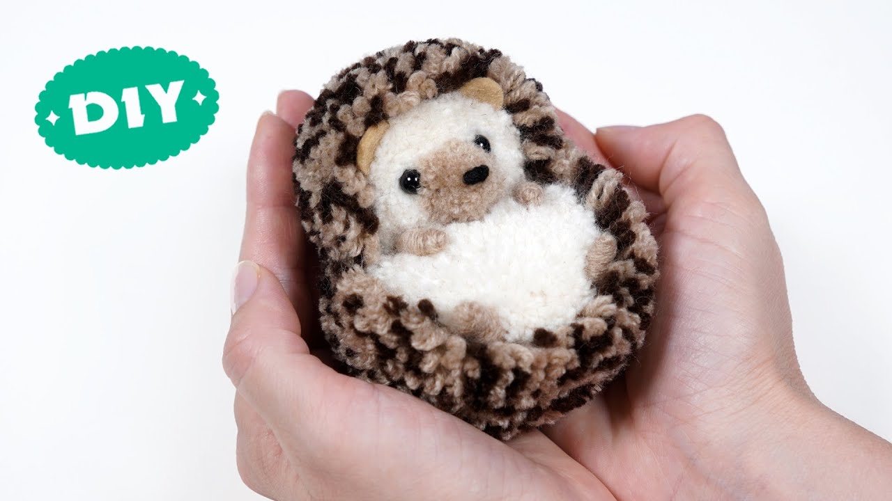 🦔 Ёжик Пом Пом Своими Руками 🧶 Как Сделать Ёжика из Пряжи 🦔