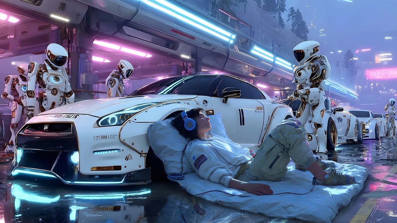 Echoes of Tomorrow  Humanoid Robots in a Neon Cyberpunk Metropolis