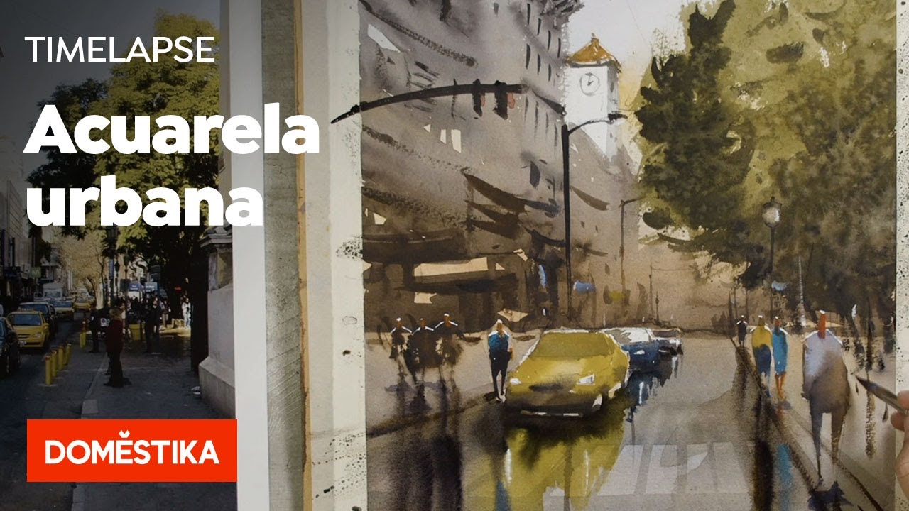 TIMELAPSE Ilustración: acuarela urbana - Daniel 