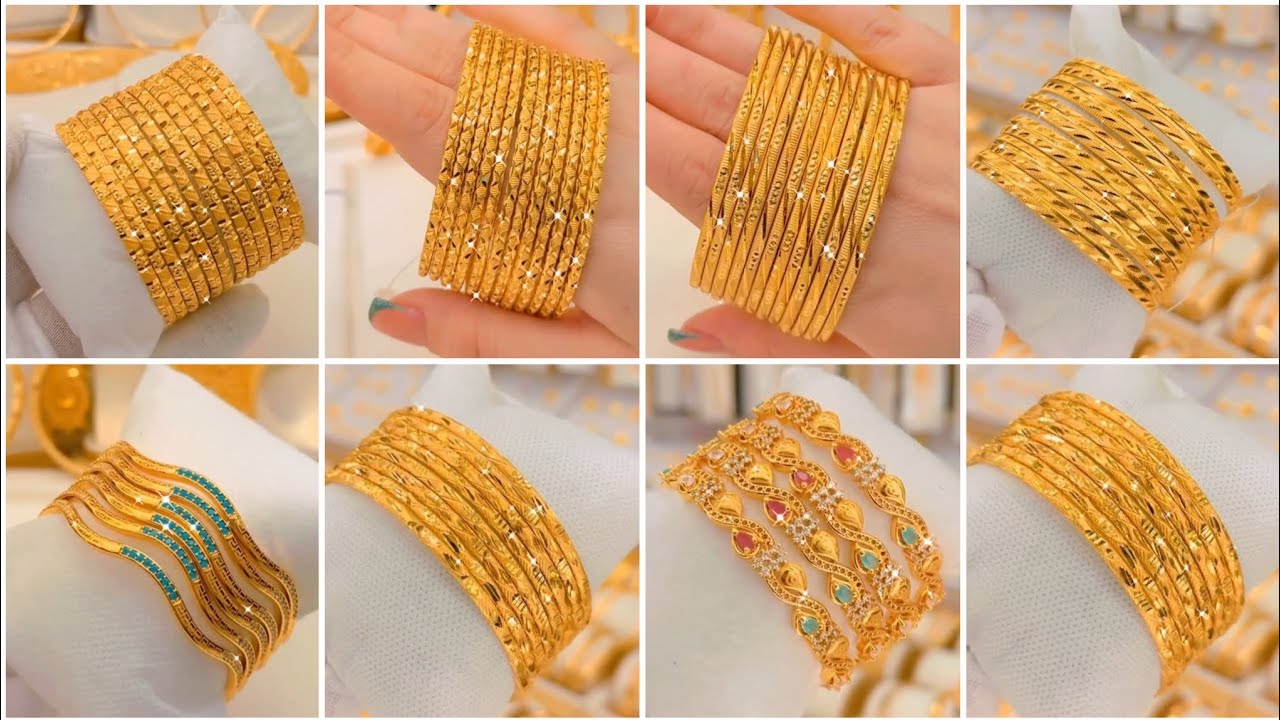 Latest luxurious 22k Gold light weight bangles designs with price|2025 Dubai Gold Bangels designs||
