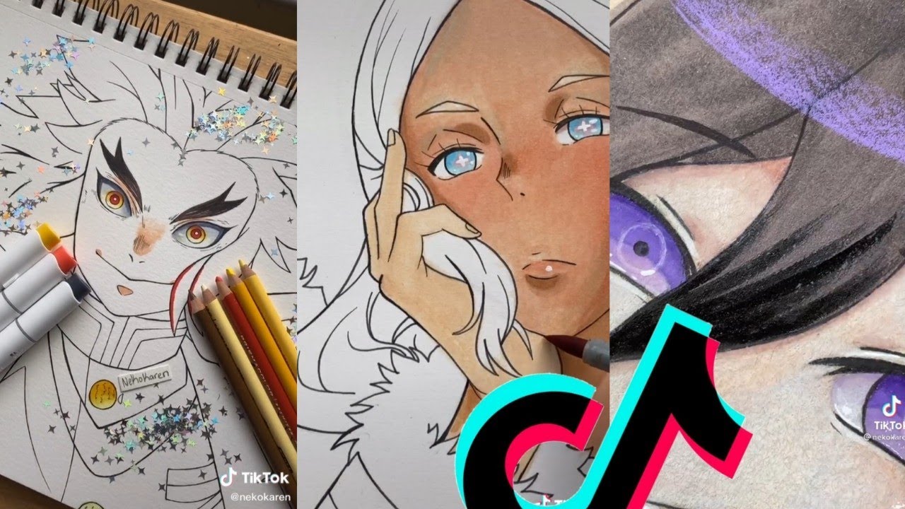 Tik Tok anime art story/scary story Compilation c/ @Nekokaren