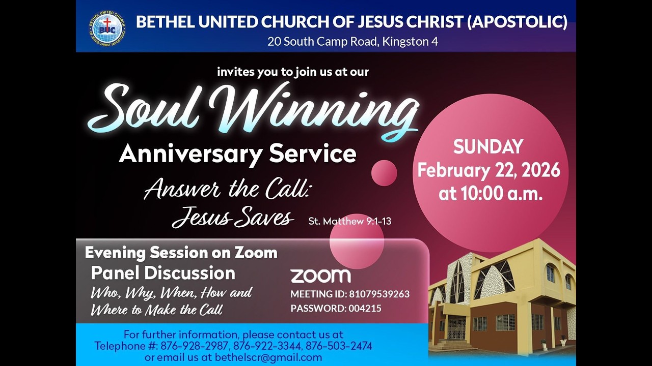 Bethel Soul Winning Anniversary Service Sunday February 22, 2026