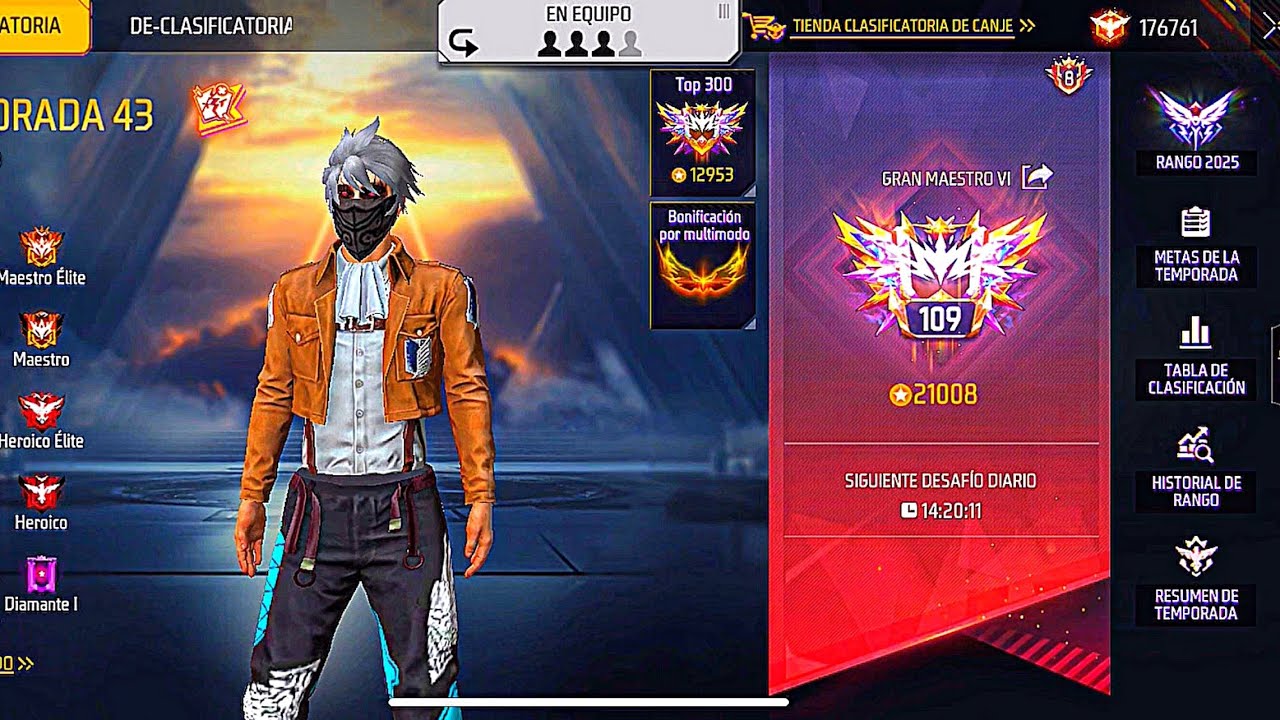AS&Iacute; SUB&Iacute; A LOS 21K DE PUNTOS EN BR CLASIFICATORIA SIENDO TOP 109 GRAN MAESTRO