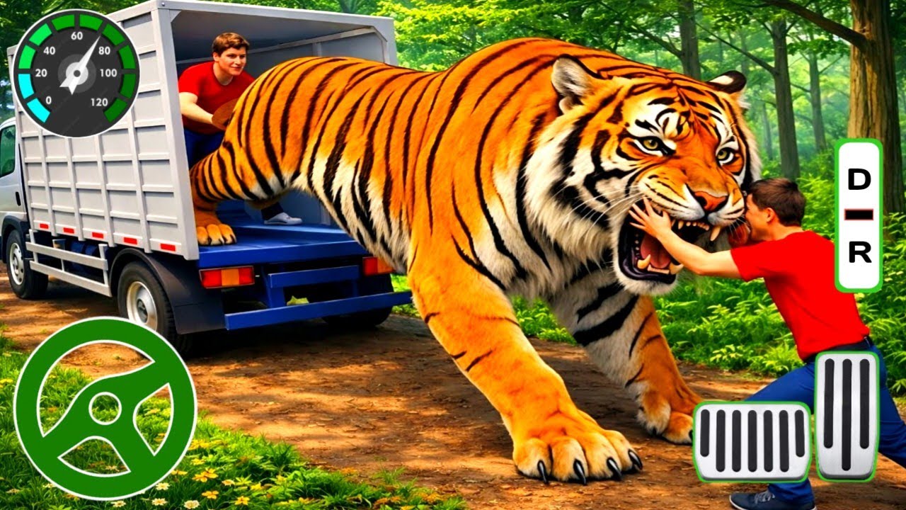 Giant Tiger Escapes Truck 😱 | Dangerous Jungle Rescue Driving Game 3D