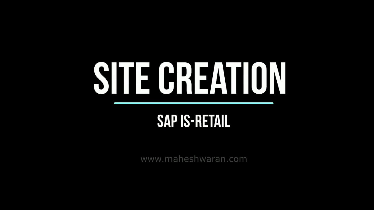 SAP IS-RETAIL Site Profile